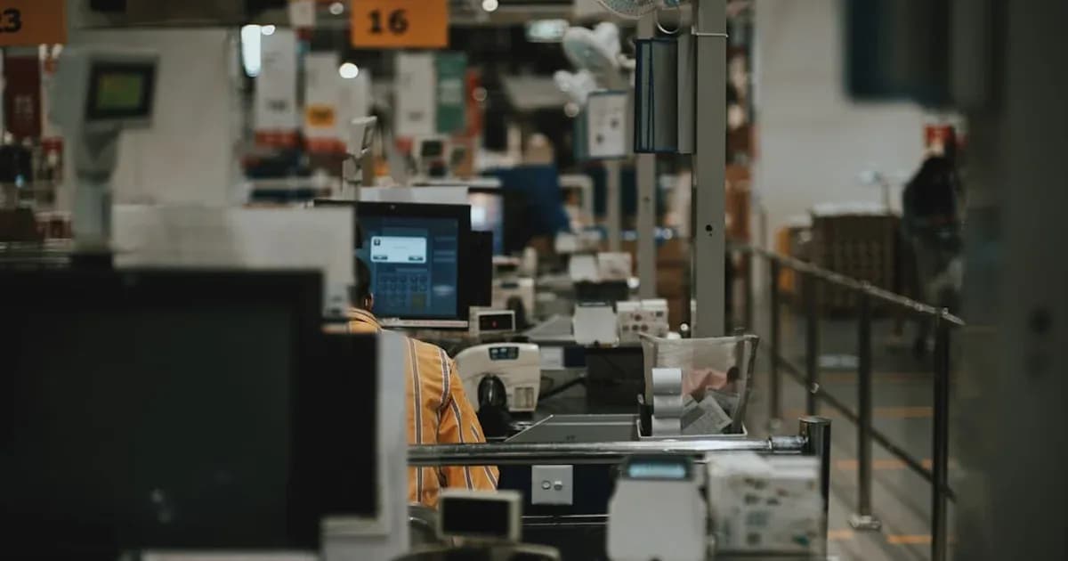 black flat screen computer monitor on brown wooden desk