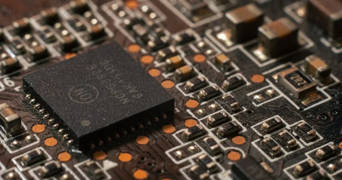 Detailed close-up of a computer circuit board showcasing electronic components.