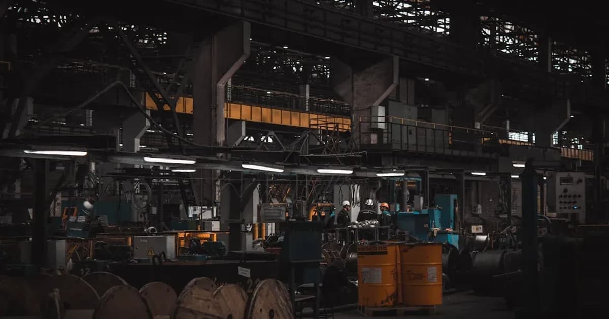 A factory filled with lots of machines and machinery