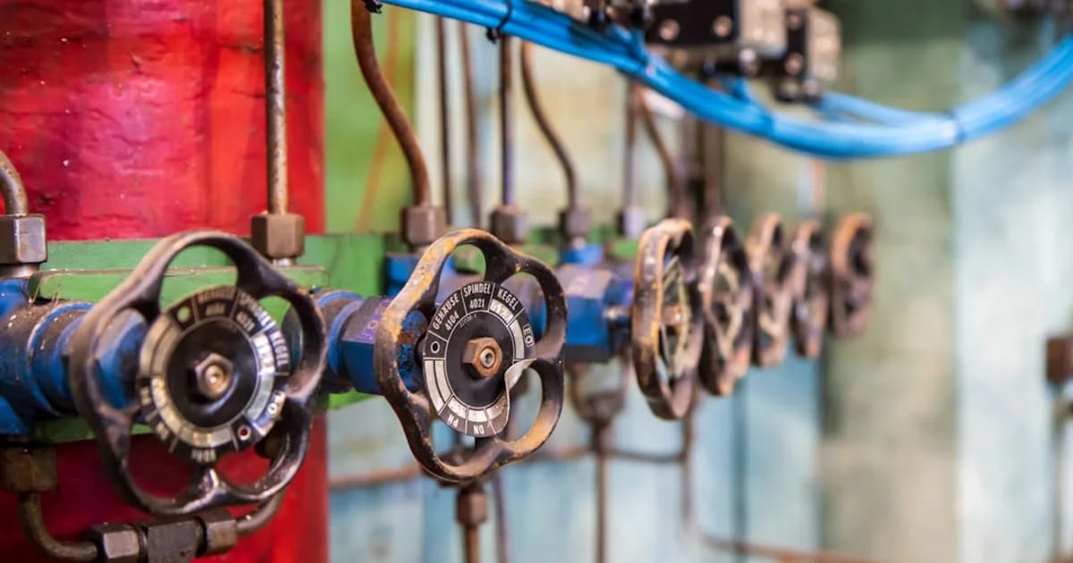 A bunch of pipes that are connected to each other