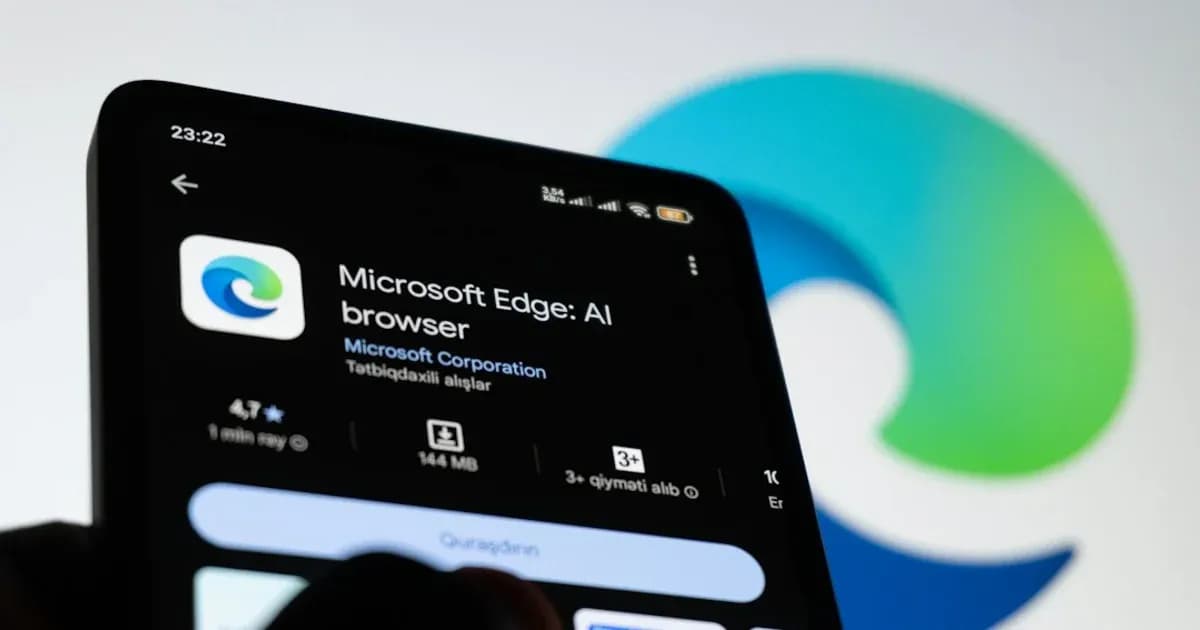 Microsoft edge app displayed on a smartphone screen